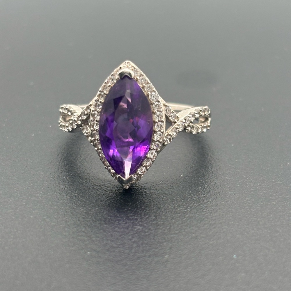 Real moroccan amethyst gemstone ring
